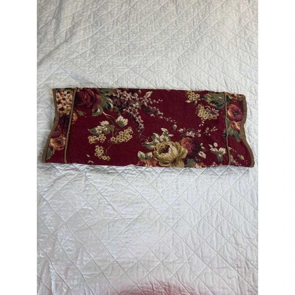 Deep Red Pillow Sham Possibly Waverly Green Cord 32x27 No Brand Tag Standard